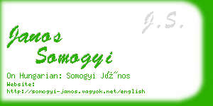 janos somogyi business card